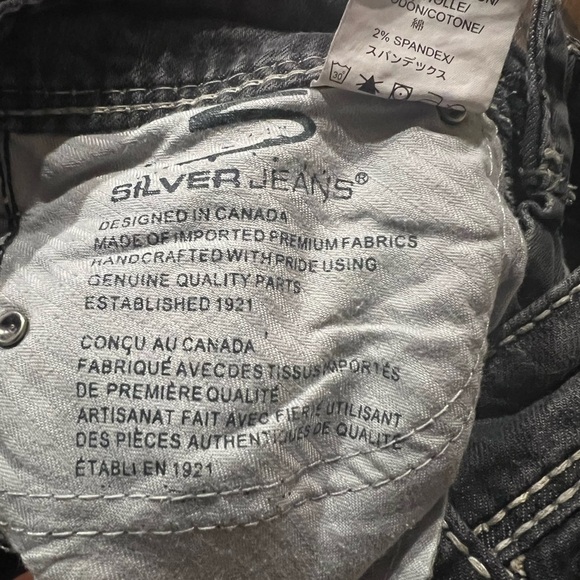 Silver Jeans Mckenzie Slim Bootcut Womens 24x32 Grey Thick Stitch Low Rise - Picture 10 of 12